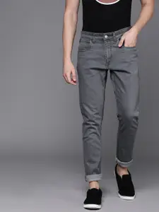 WROGN Men Grey Slim Fit Mid-Rise Clean Look Stretchable Jeans