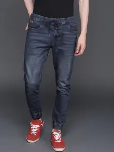 WROGN Men Blue Jogger Mid-Rise Clean Look Stretchable Jeans