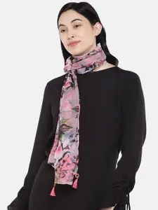 Shiloh Pink and Black Printed Scarf