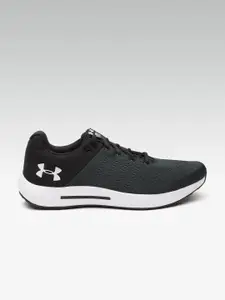 UNDER ARMOUR Men Charcoal Grey & Black Micro G Pursuit Running Shoes
