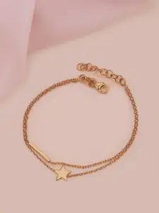 Carlton London Rose Gold-Plated Dualstrand Bracelet
