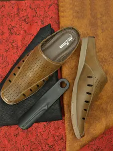 John Karsun Men Tan Brown Shoe-Style Sandals
