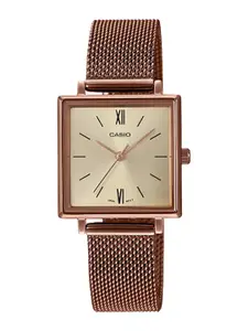 CASIO Enticer Women Gold-Toned Analogue Watch A1548 LTP-E155MR-9BDF