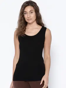 Kanvin Women Black Solid Thermal Top