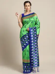 Saree mall Green & Blue Printed Saree