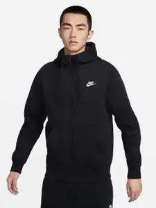 Nike Men Black Solid Hooded NSW CLUB HOODIE Sweatshirt