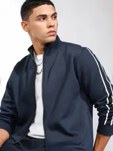 HIGHLANDER Men Navy Blue Solid Sweatshirt