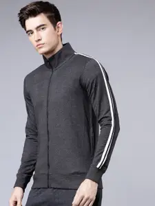 HIGHLANDER Men Charcoal Black Solid Sweatshirt