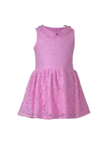 Sera Girls Pink Lace Fit & Flare Dress