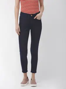 Flying Machine Women Navy Blue Veronica Skinny Fit High-Rise Clean Look Stretchable Jeans