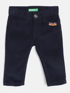 United Colors of Benetton Boys Navy Blue Solid Regular Fit Regular Trousers