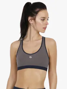 Amante Grey Solid Non-Wired Lightly Padded Moisture Wicking Sports Bra ABR17115