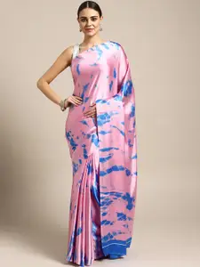 Rajesh Silk Mills Pink & Blue Dyed Saree