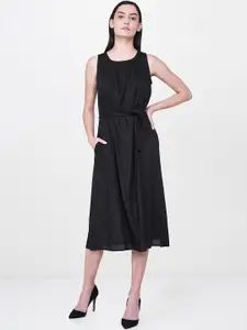 AND Women Black Solid A-Line Dress