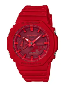CASIO Men G-Shock GA-2100-4ADR Red Analog-Digital Dial Red Resin Strap Watch G988