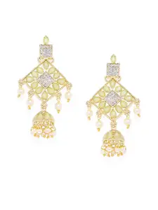 Kord Store Gold-Plated & Green Classic Jhumkas
