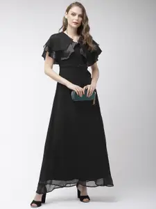 MISH Black Ruffled Sleeve Party Maxi Dress