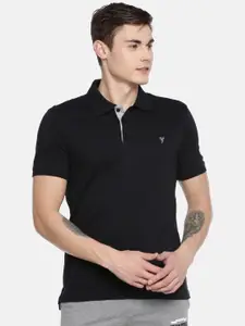 Van Heusen Innerwear Men Solid Ultra Soft Short Sleeve Polo Collar Pure Cotton T-shirt