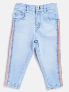 Gini and Jony Girls Blue Regular Fit Mid-Rise Clean Look Stretchable Jeans