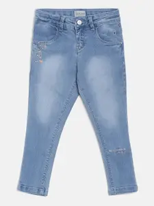 Gini and Jony Girls Blue Slim Fit Mid-Rise Clean Look Stretchable Jeans