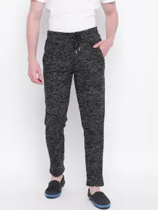 Sweet Dreams Men Charcoal Grey Self Design Track Pants