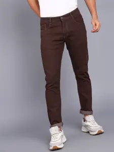 Urbano Fashion Men Brown Slim Fit Mid-Rise Clean Look Stretchable Jeans