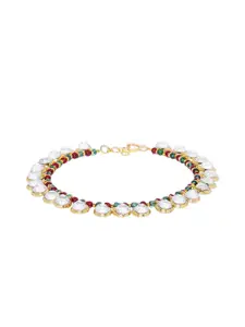 ASMITTA JEWELLERY Gold-Plated Enamelled Anklet