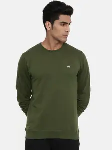 Wildcraft Men Olive Green Solid Sweatshirt
