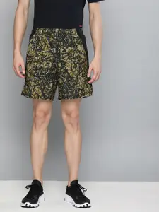 UNDER ARMOUR Men Olive Green & Black Printed Launch SW Shorts