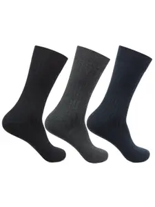 Bonjour Men Pack of 3 Assorted Solid Calf-Length Socks