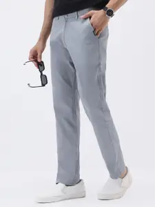 Urbano Fashion Men Blue Slim Fit Solid Stretchable Regular Trousers