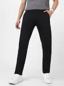 Urbano Fashion Men Black Slim Fit Solid Regular Trousers