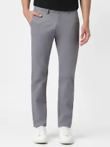 Urbano Fashion Men Grey Slim Fit Solid Regular Trousers