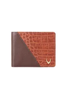 Hidesign Men Brown Leather Textured Two Fold Wallet