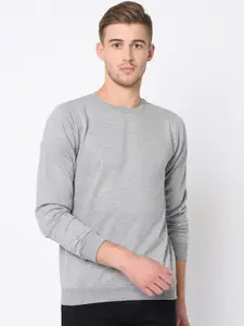 Rigo Men Grey Solid Sweatshirt