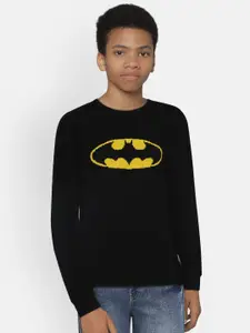 Allen Solly Junior Allen Solly Junior Boys Black Batman Self Design Sweater