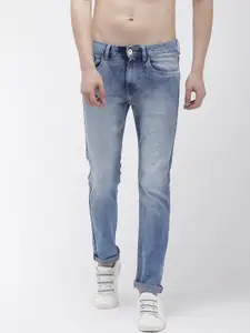 Flying Machine Men Blue Micheal Slim Tapered Fit Low-Rise Clean Look Stretchable Jeans