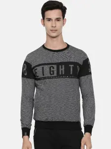 Proline Active Men Black & White Printed Sweatshirt