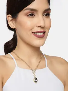 Ayesha Gold-Toned Circular Pendant Necklace