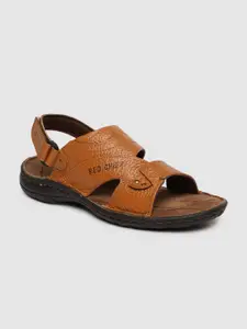 Red Chief Men Tan Brown Leather Sandals