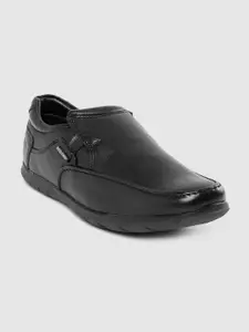 Red Chief Men Black Leather Formal Slip-Ons