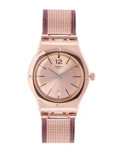 Swatch Irony Women Rose Gold Water Resistant Analogue Watch YLG408M