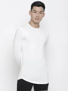 Aesthetic Bodies Men White Solid Round Neck T-shirt