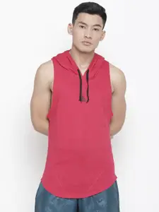 Aesthetic Bodies Men Pink Solid Hooded T-shirt