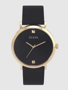 GUESS Men Black Diamond-Studded Analogue Watch W1264G1