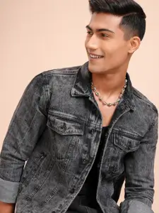 LOCOMOTIVE Men Washed Denim Trucker Jacket