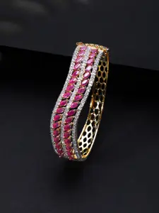 Rubans Women Pink & Gold-Plated CZ Studded Bracelet