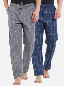 XYXX Men Super Combed Cotton Pack of 2 Checkmate Lounge Pants XYPYJM2PCKN05