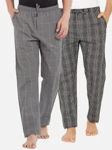 XYXX Men Super Combed Cotton Pack of 2 Checkmate Lounge Pants XYPYJM2PCKN49