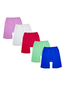 Luke & Lilly Girls Pack of 5 Solid Knee-Length Cycling Shorts